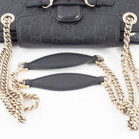 GUCCI Black Leather Horsebit Shoulder Bag - Picture 5 of 16